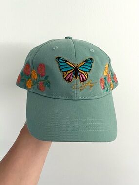 Dollywood Dolly Parton Women’s Teal Butterfly Embroidered Baseball Cap
